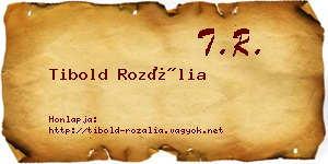 Tibold Rozália névjegykártya