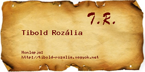 Tibold Rozália névjegykártya